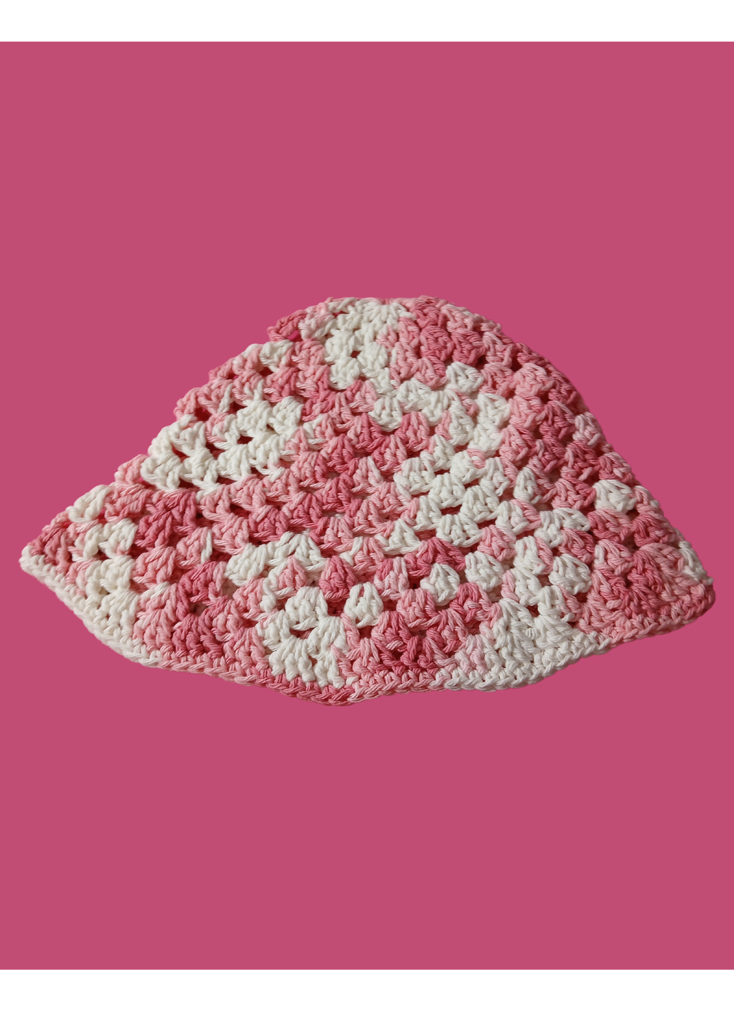 Strawberry Cream Granny Stitch Bucket Hat