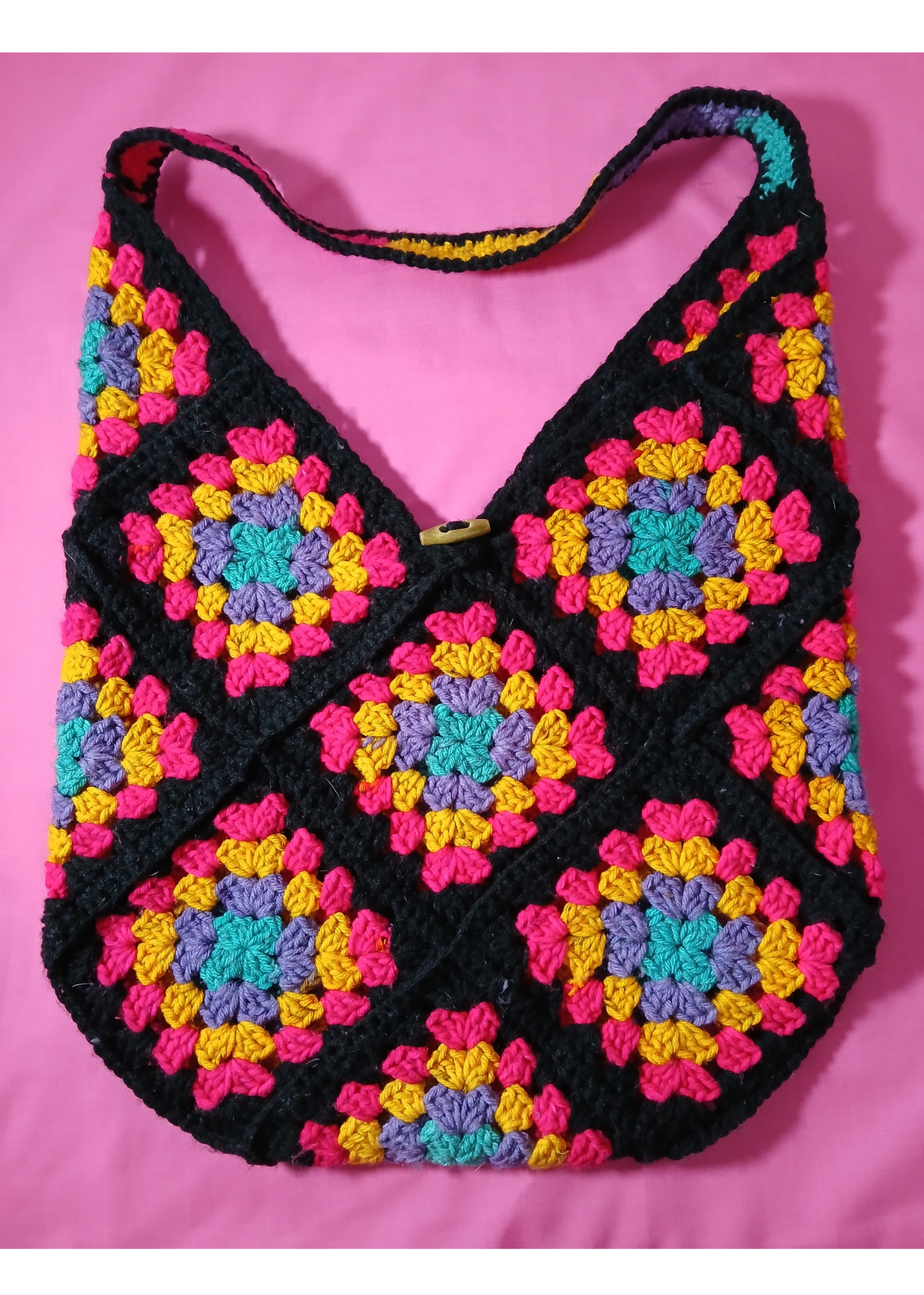 Black, Red, and Gold 15 Square Large Bag with Black Cotton Lining
