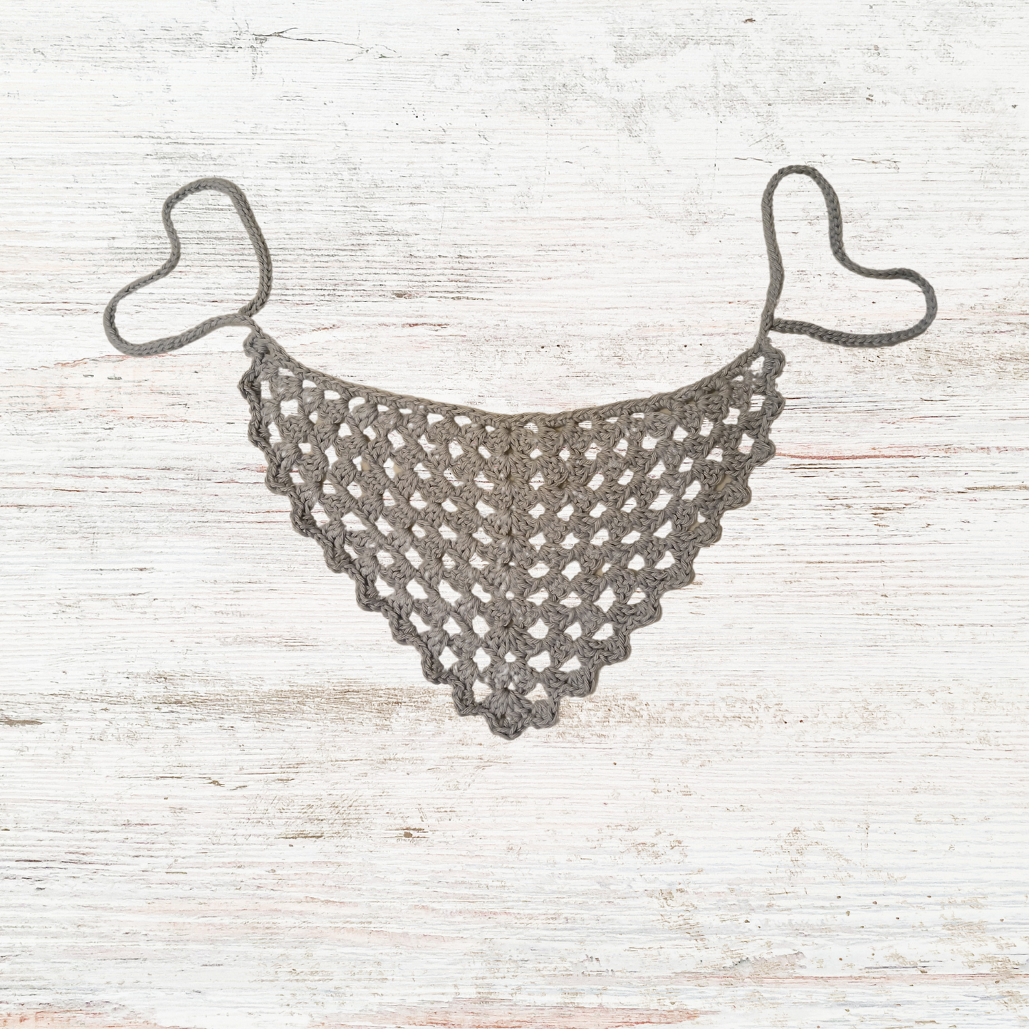 Light Blue Granny Stitch Bandana with Shell Edges