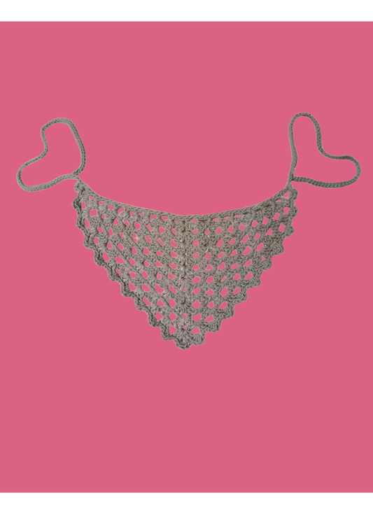Light Blue Granny Stitch Bandana with Shell Edges