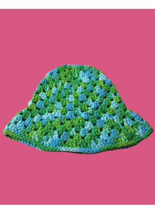 Seafoam Granny Stitch Bucket Hat