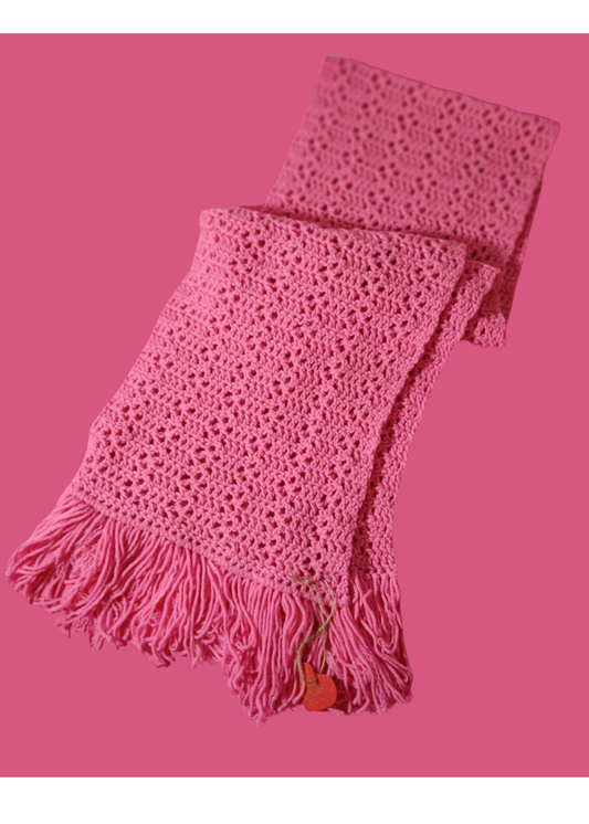 Pink Fringe Scarf