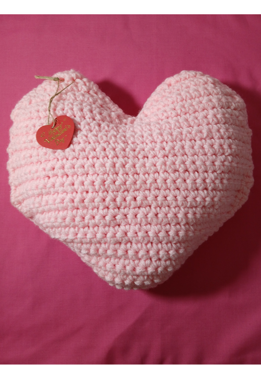 Light Pink Stuffed Heart Pillow