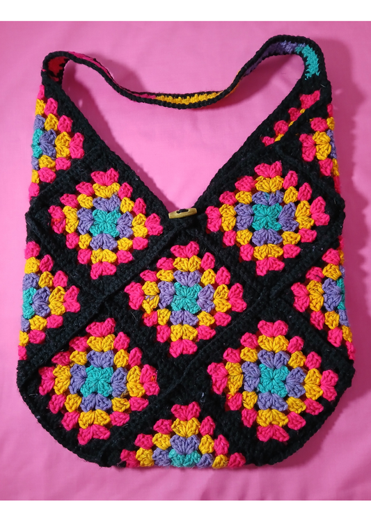 Black, Red, and Gold 15 Square Large Bag with Black Cotton Lining