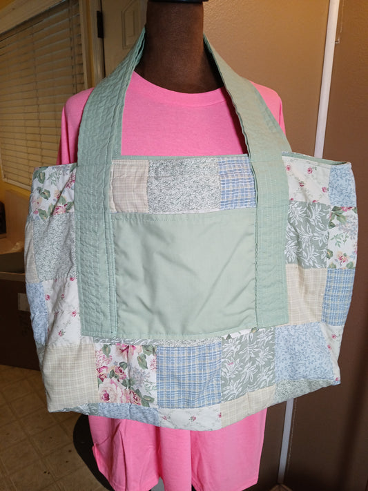 Patchwork Small Tote, Green